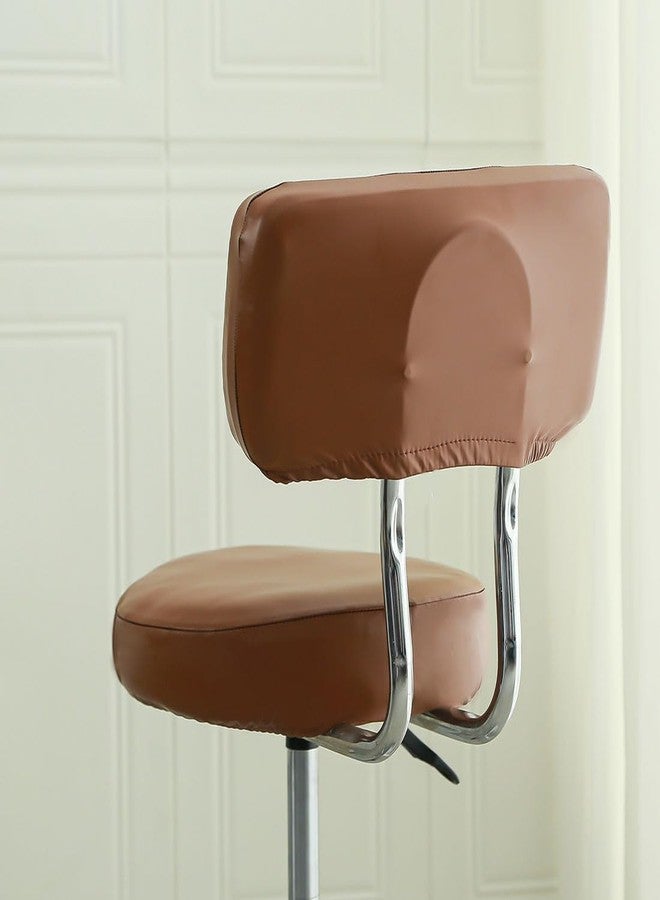 غطاء كرسي بار Bifaunvogel مقاوم للماء من البولي يوريثان، غطاء كرسي بار بارتفاع مناسب للمطبخ مع مسند ظهر، غطاء كرسي بار دائري عصري، غطاء كرسي بار مناسب للمطبخ أو البار أو المقهى، عبوة من قطعتين، لون برتقالي داكن - Image 5